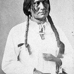 Spotted Elk a.k.a. Heȟáka Glešká [Lakota] or Hoh-pong-ge-le-skah [Cheyenne] who later became known as 'Big Foot' or 'Si Tȟaŋka' in a 1872 portrait taken while part of a Dakota delegation visiting Washington D.C. US National Archives and Records Administration Photo Citation # 111-SC-87772.