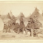 Survivors of Wounded Knee Massacre. Title: What's left of Big Foot's band. 1891.