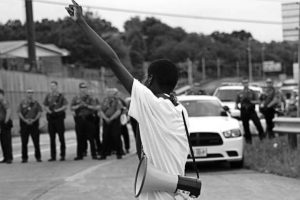 Joshua Williams at Ferguson protest, 10 Sept 2014.